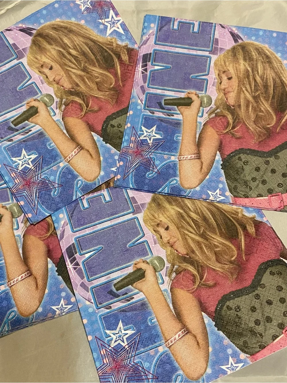 Hannah Montana Miley Cyrus Y2K Birthday Napkins Hallmark Disney Open Pack Lot 9